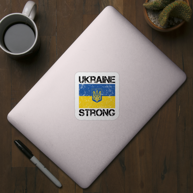 Ukraine Strong Ukrainian Flag Support Vintage by HeroGifts